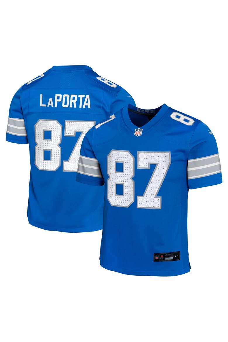 Youth Nike Sam LaPorta Blue Detroit Lions Team Player Game Jersey, Main, color, Blue