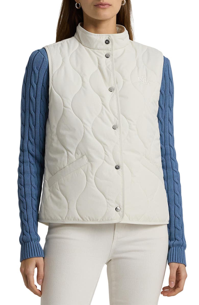 Lauren Ralph Lauren Lauren Quilted Snap-Up Vest, Main, color,