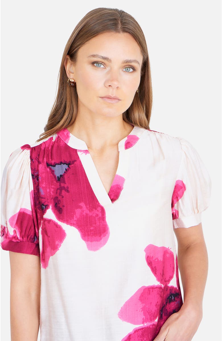 Yumi Watercolour Viscose Floral Top, Alternate, color, Pink