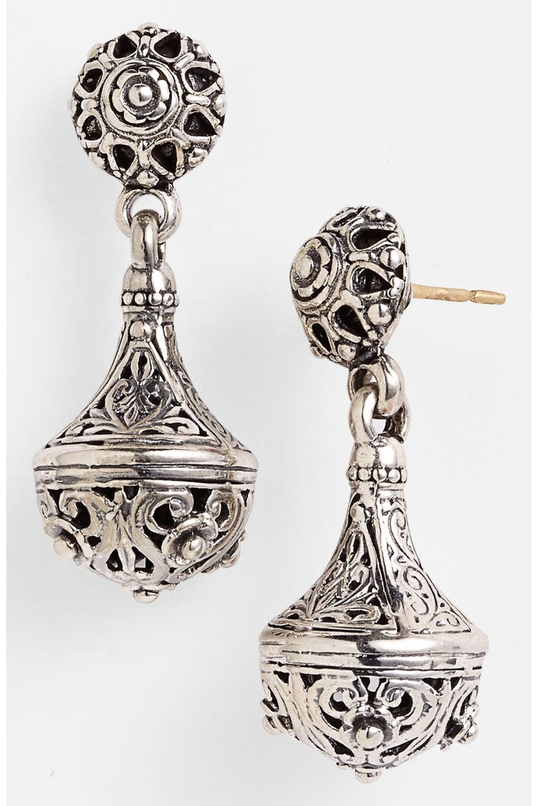 'Classics' Filigree Drop Earrings, Main, color, SILVERF