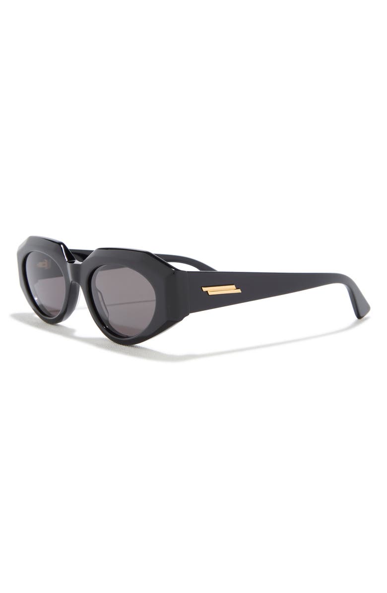 Bottega Veneta 52mm Cat Eye Sunglasses, Alternate, color, Black Black Grey