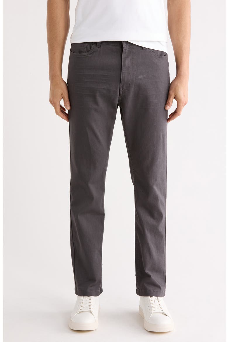 Satin Twill Chino Pants, Main, color, DARK GREY