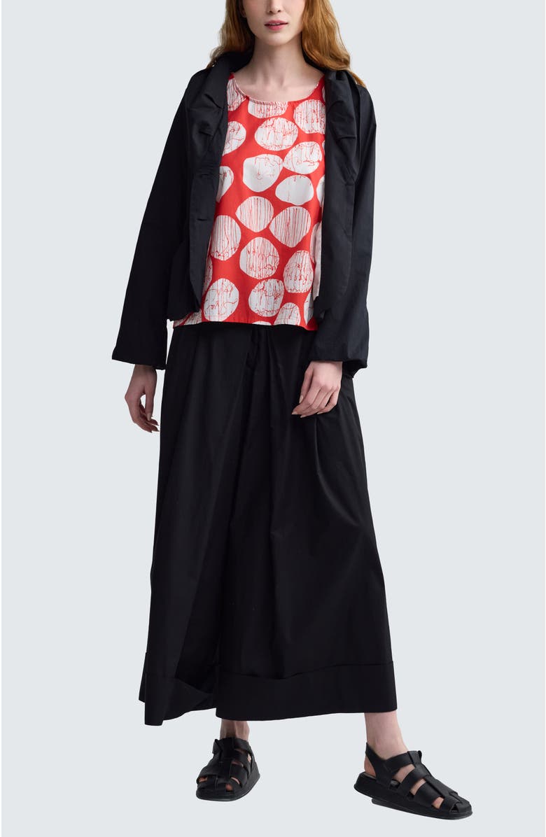 LUUKAA Misla Solid Wide-Leg Poplin Pants, Alternate, color, Black