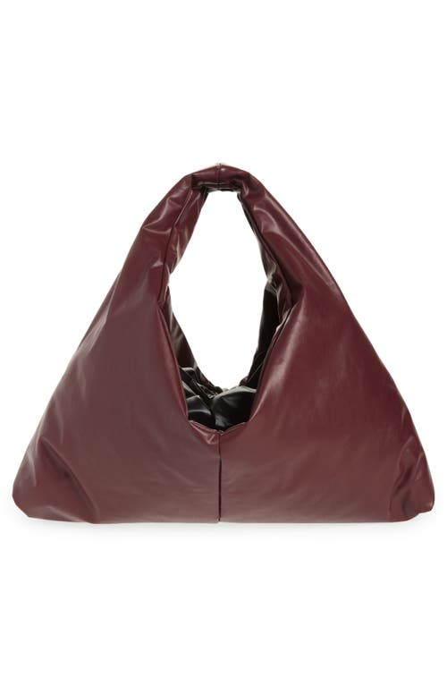 Kassl Anchor Small Oiled Canvas Top Handle Bag In Burgundy