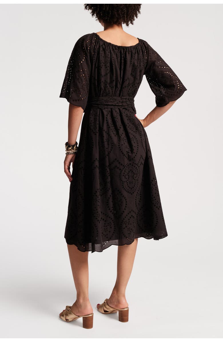 Frances Valentine Coco Midi Dress Eyelet Cotton Poplin, Alternate, color,