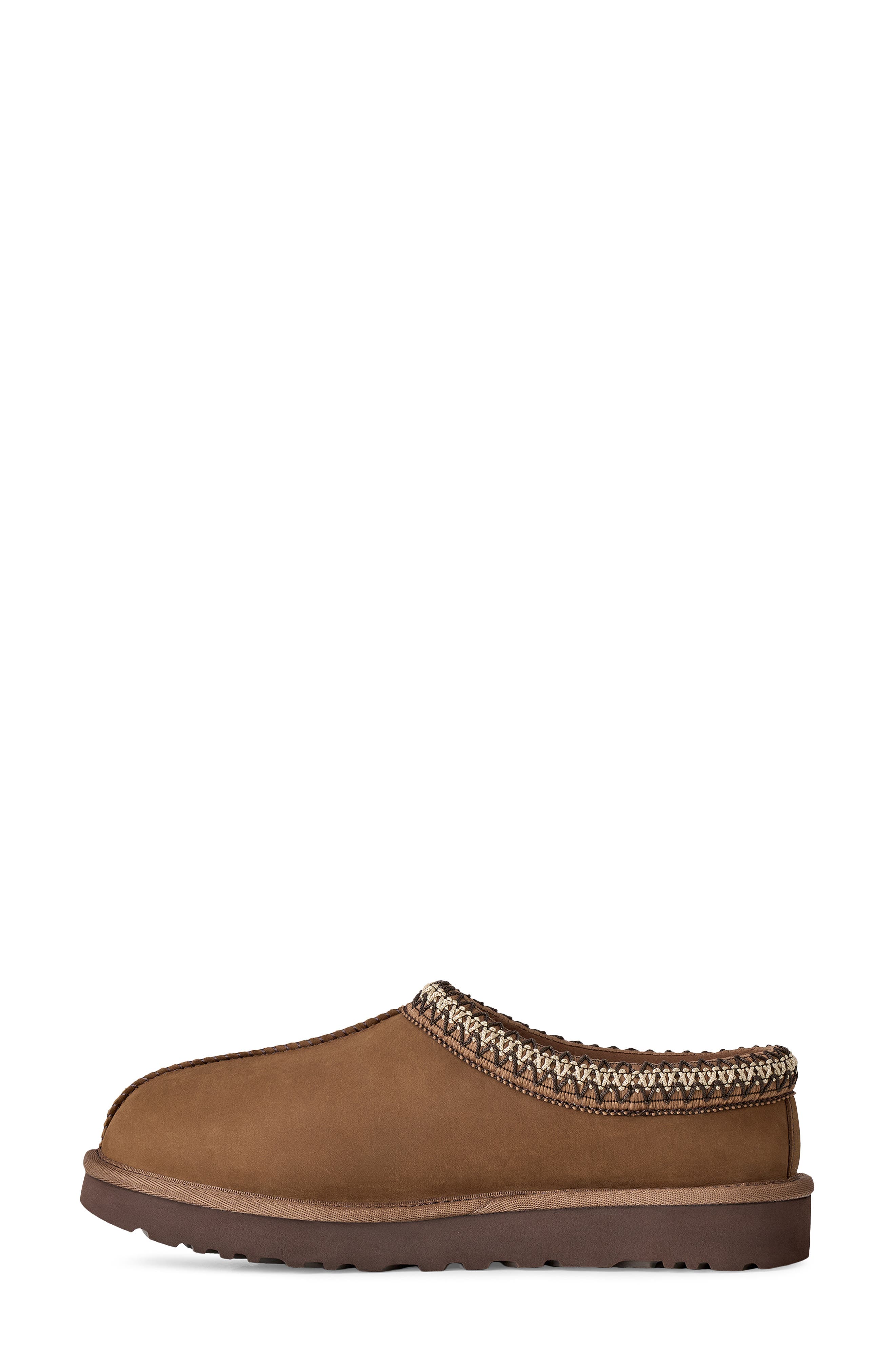 Tasman Nubuck Leather Slipper, Alternate, color, DARK CHESTNUT