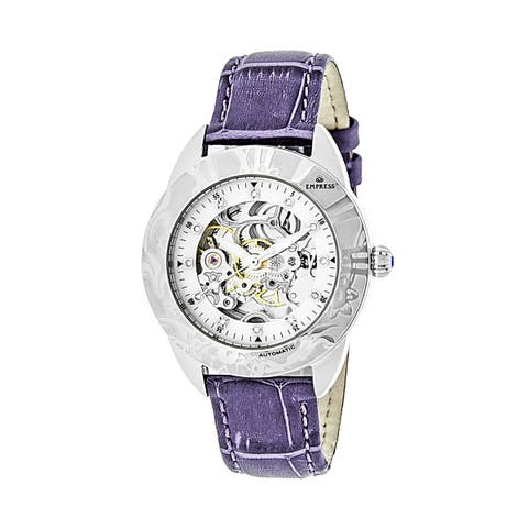 Godiva Automatic MOP Leather-Band Watch