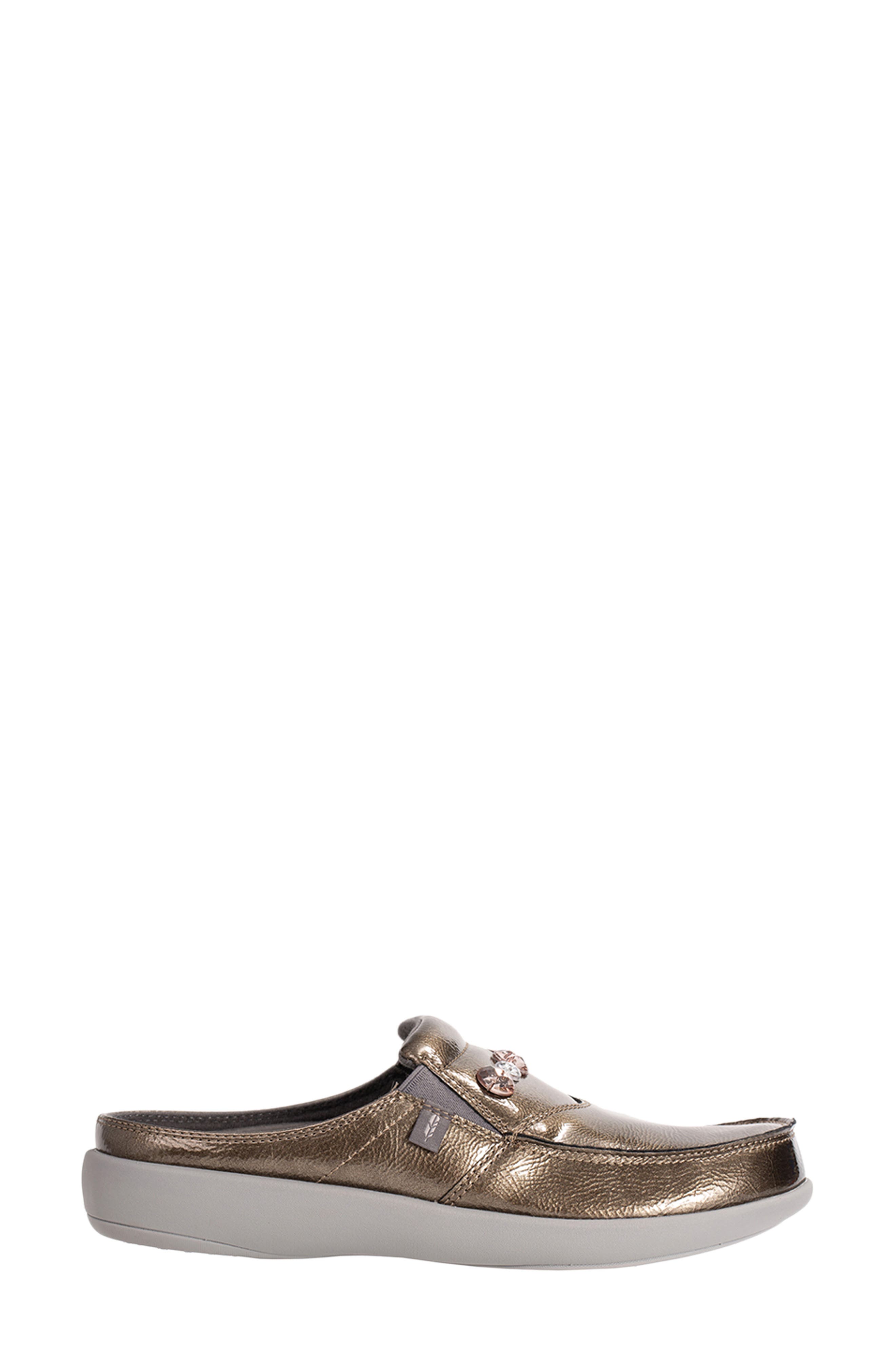 Siesta Slide Dazzle Faux Leather Clog, Alternate, color, PEWTER