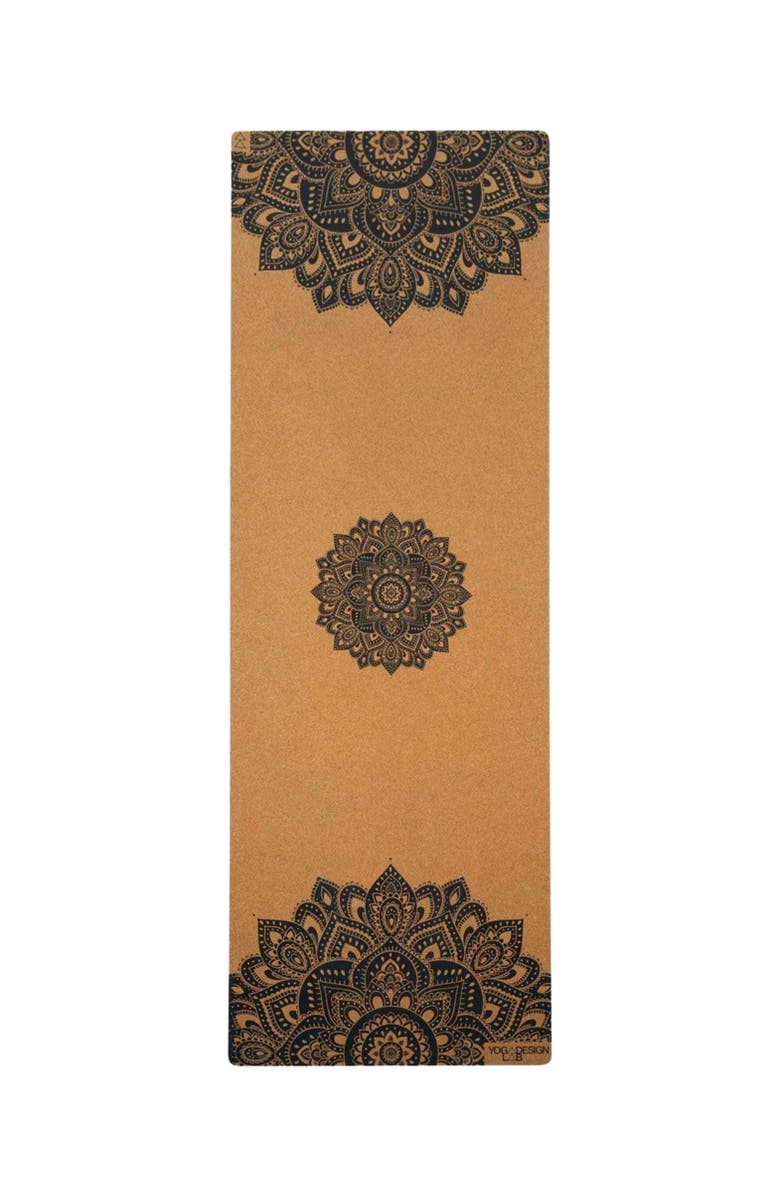 Yoga Design Lab Cork Yoga Mat 1.5mm, Main, color, Mandala Black