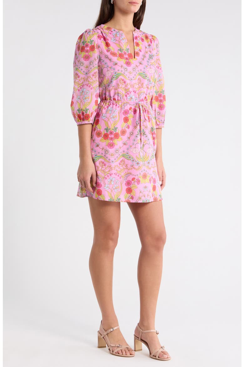 Ramsie Floral Print Minidress, Alternate, color, CREAM PINK MULTI