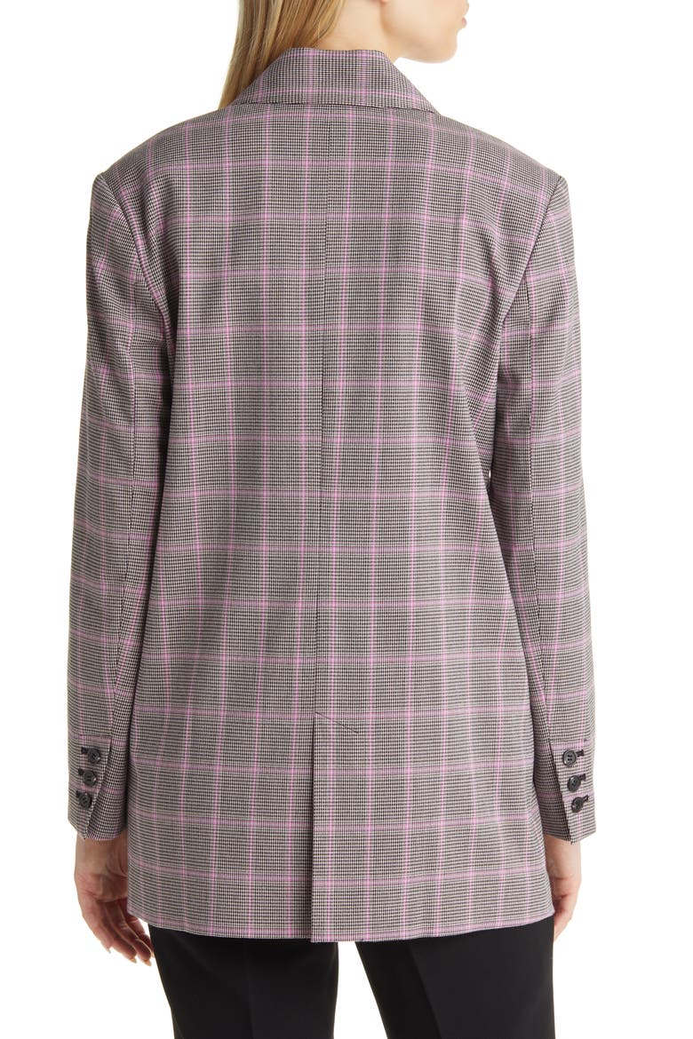 Check Print Oversize Blazer, Alternate, color, BLACK- PURPLE HEAVEN CHECK