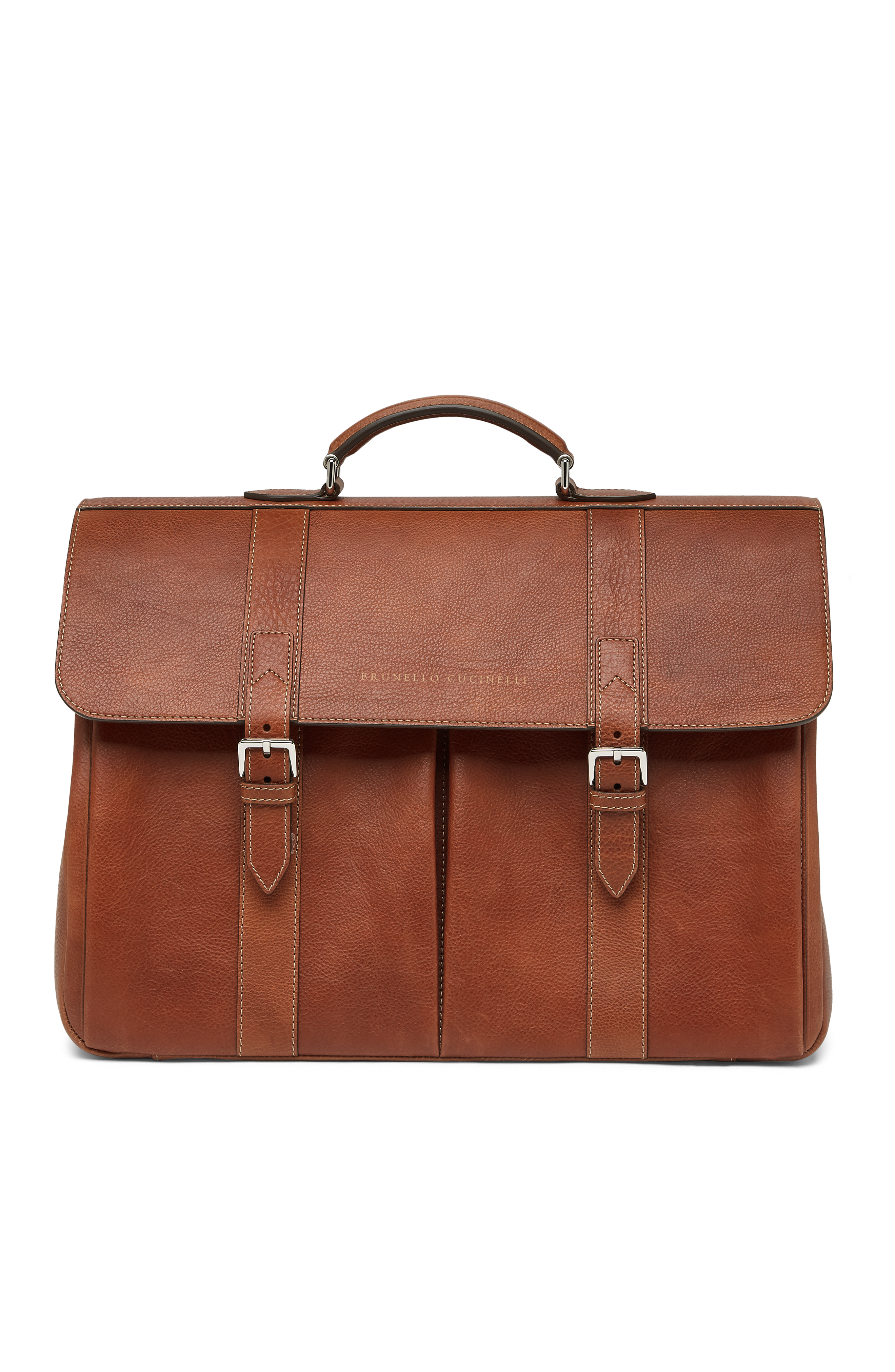 Brunello Cucinelli Grained calfskin briefcase, Main, color, 