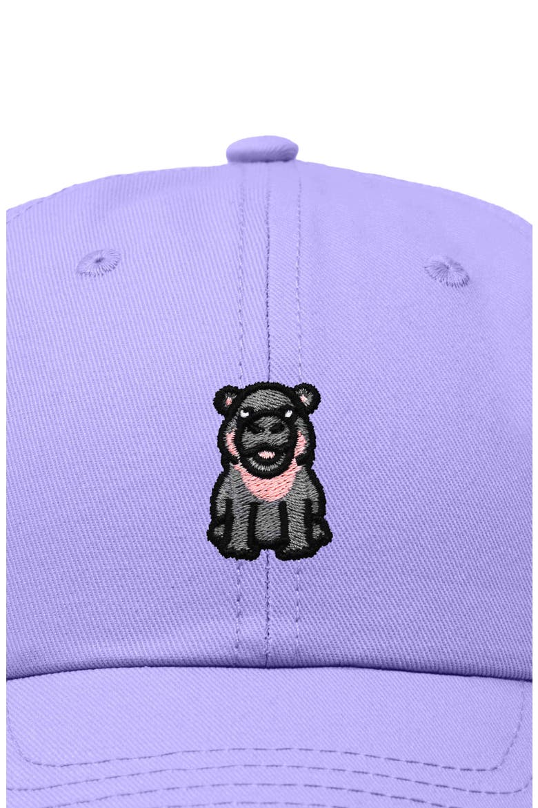 Hippo Embroidered Adjustable Hat, Alternate, color, Lavender