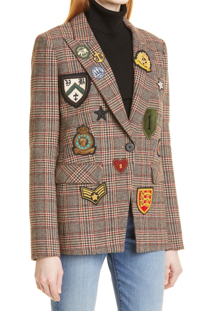 Veronica Beard Merlin Patch Dickey Wool Blend Jacket, Alternate, color,