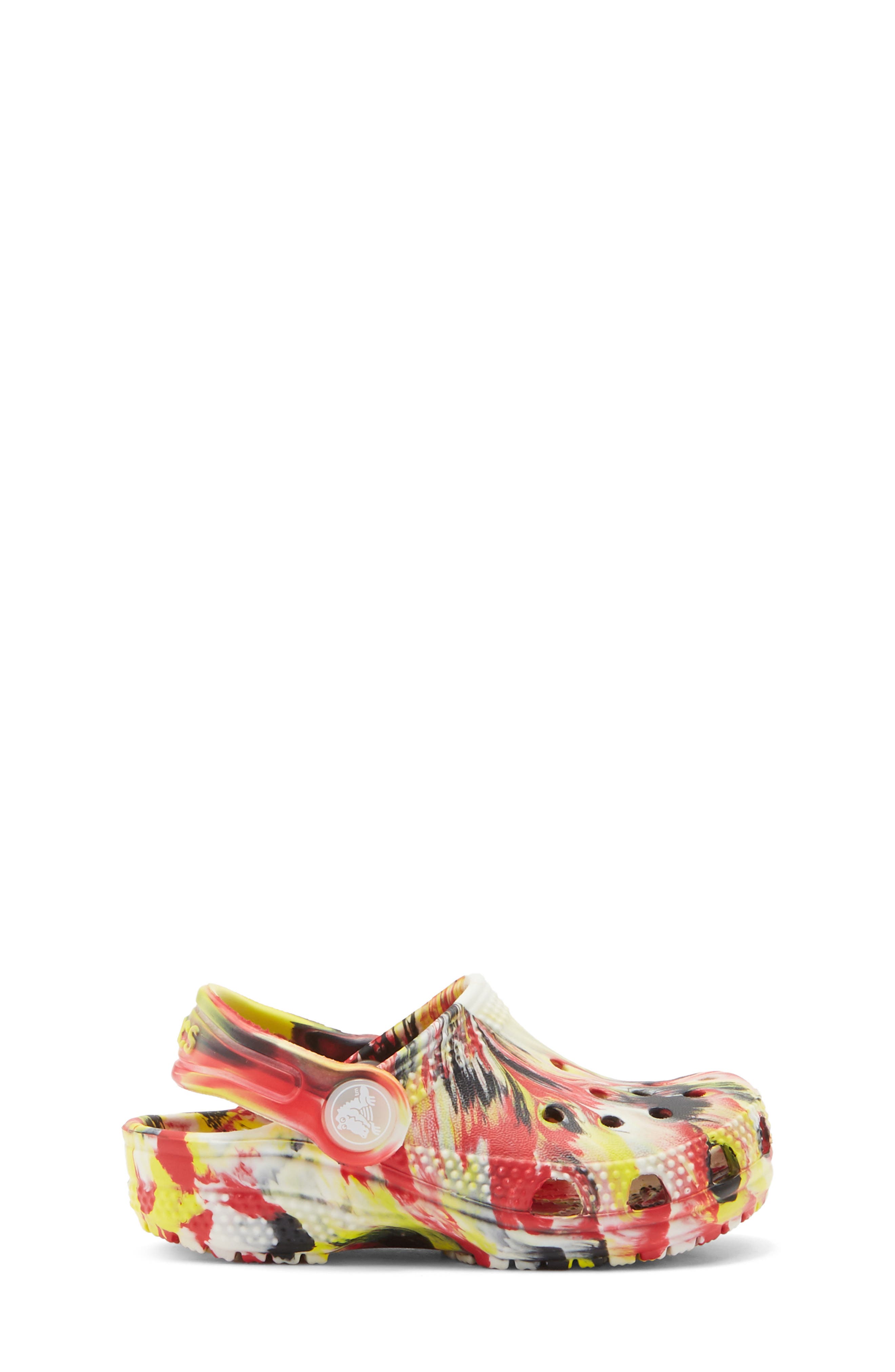 Kids' Classic Glow in the Dark Marble Clog, Alternate, color, VARSITY RED/ MULTI