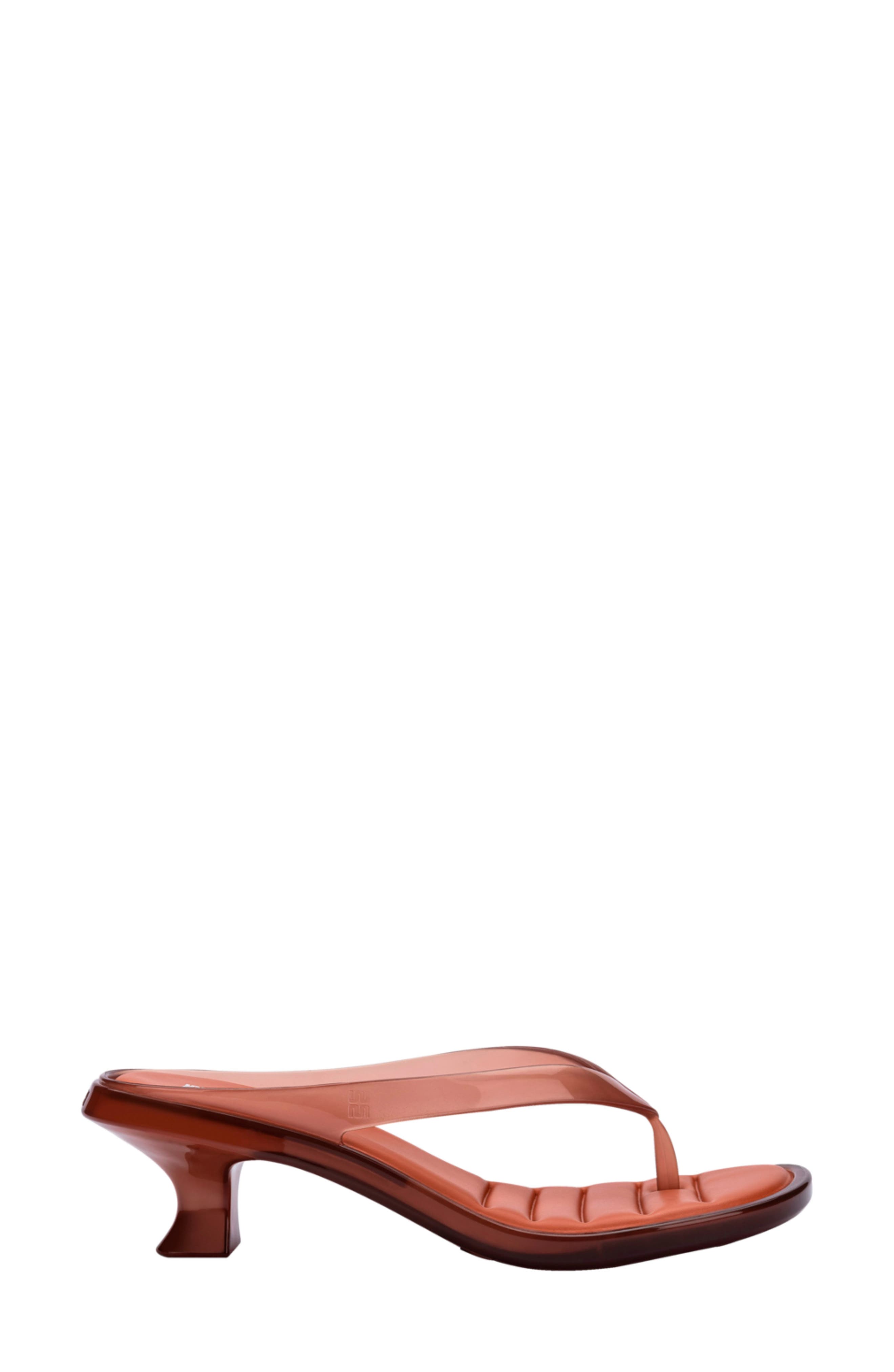 Kitten Heel Flip Flop, Alternate, color, BROWN/ORANGE