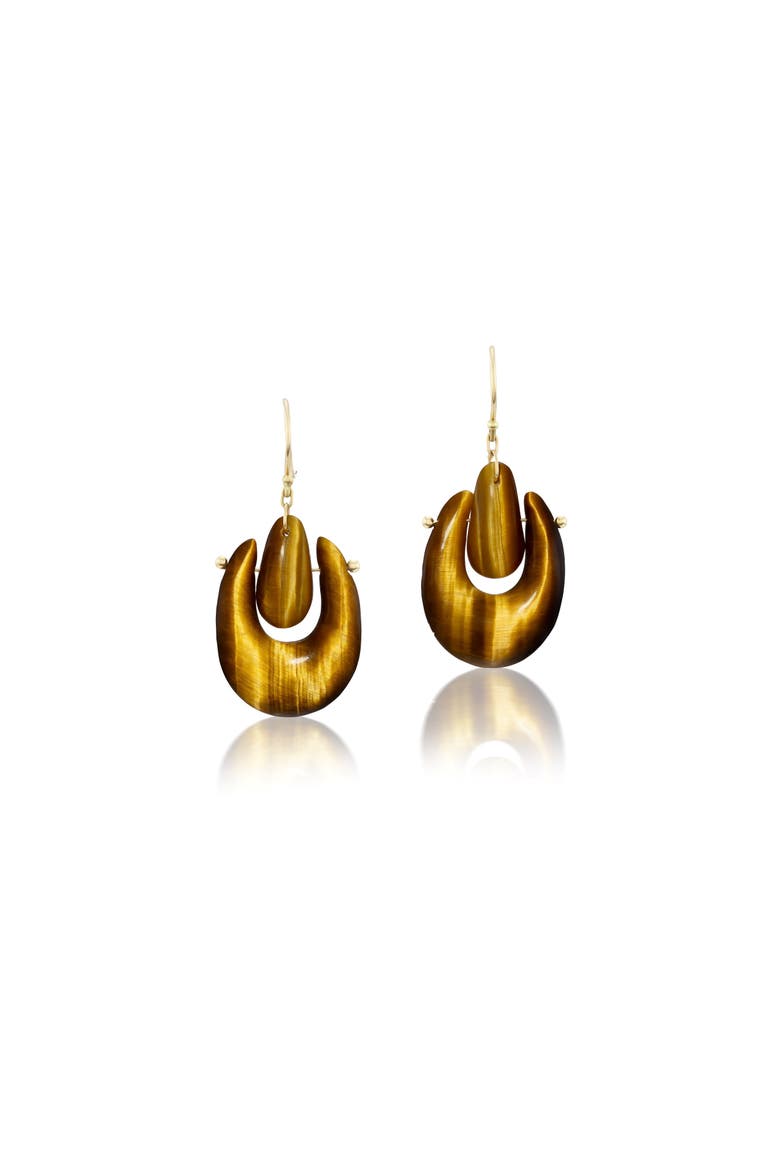 Small Tiger's Eye O'Keefe Drop Earrings, Main, color, Tiger's Eye