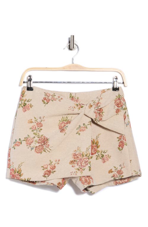 Jacquie The Label Lissandra Embroidered Wrap Skort In Neutral