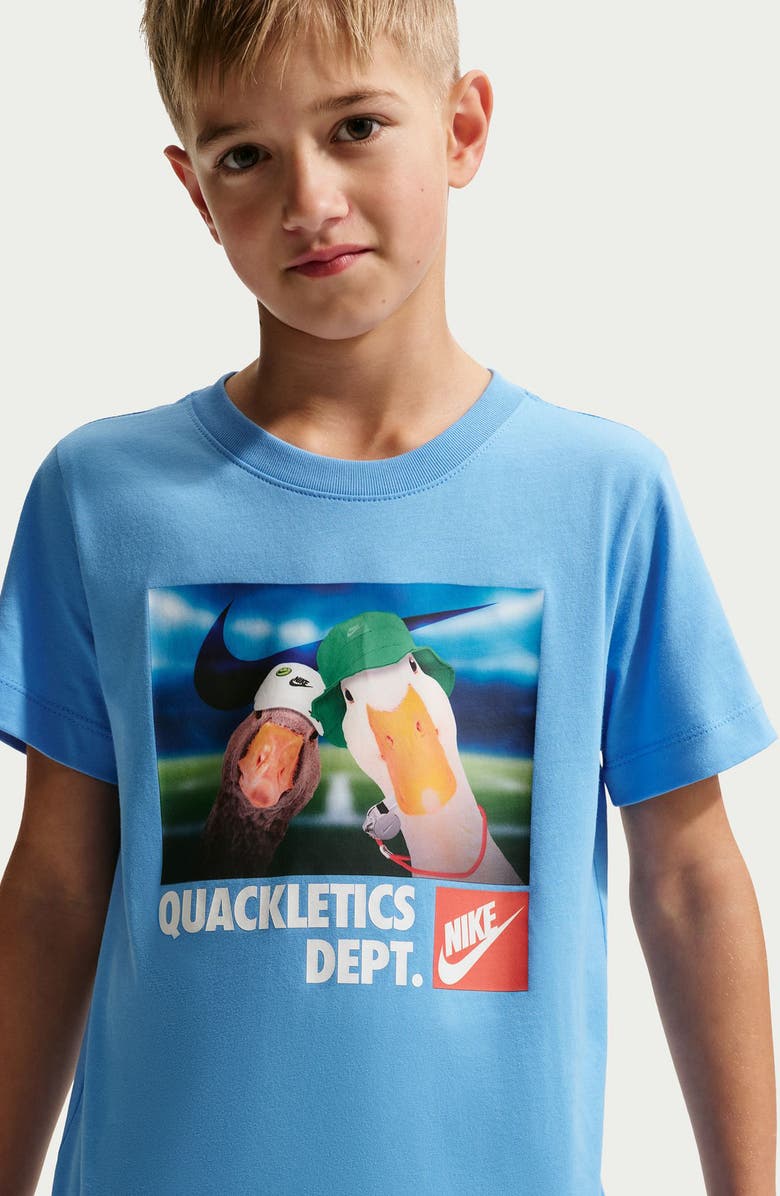 Nike Kids' Quackletics Cotton Graphic T-Shirt, Alternate, color, University Blue