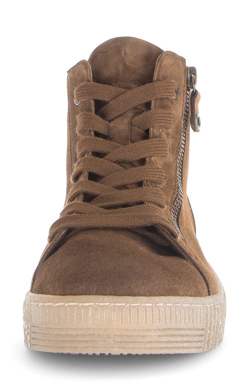Gabor High Top Sneaker In Brown