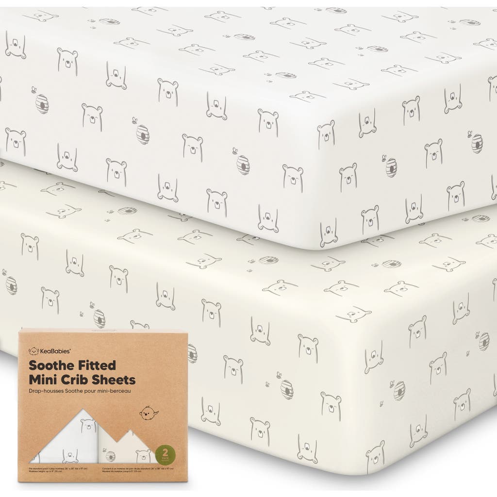 Keababies Soothe Fitted Mini Crib Sheet In Bumble Bear