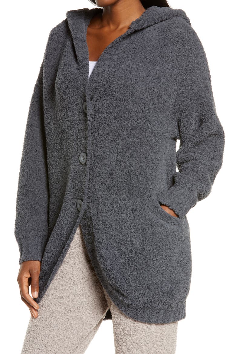 Franca Hooded Travel Cardigan, Alternate, color, OBSIDIAN