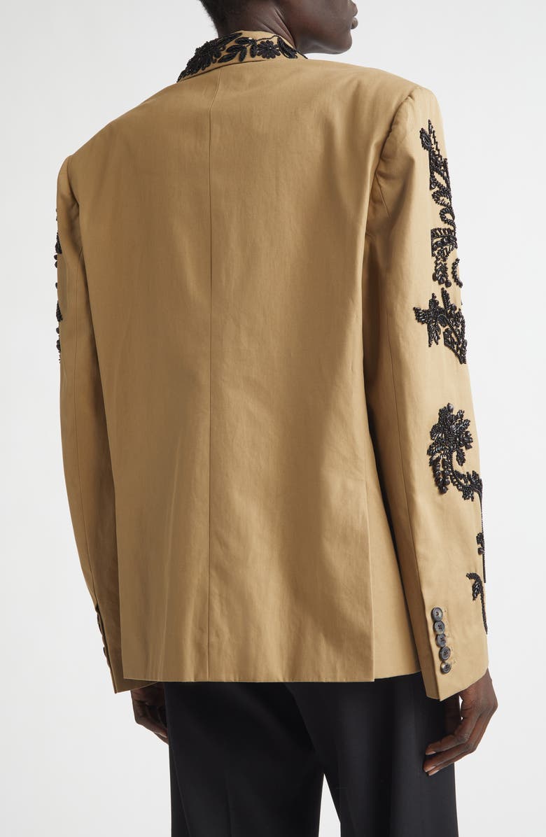Dries Van Noten Oversize Embroidered Blazer, Alternate, color, Camel