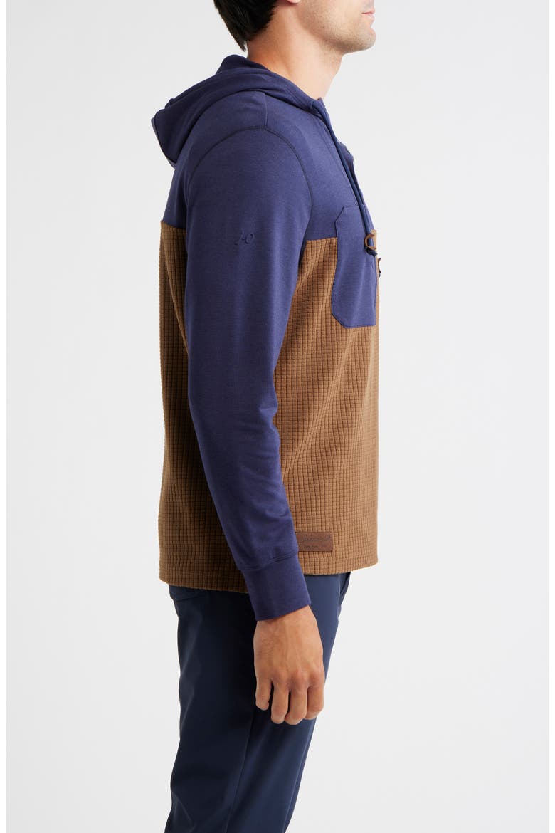 Waffle Panel Hoodie, Alternate, color, NAVY