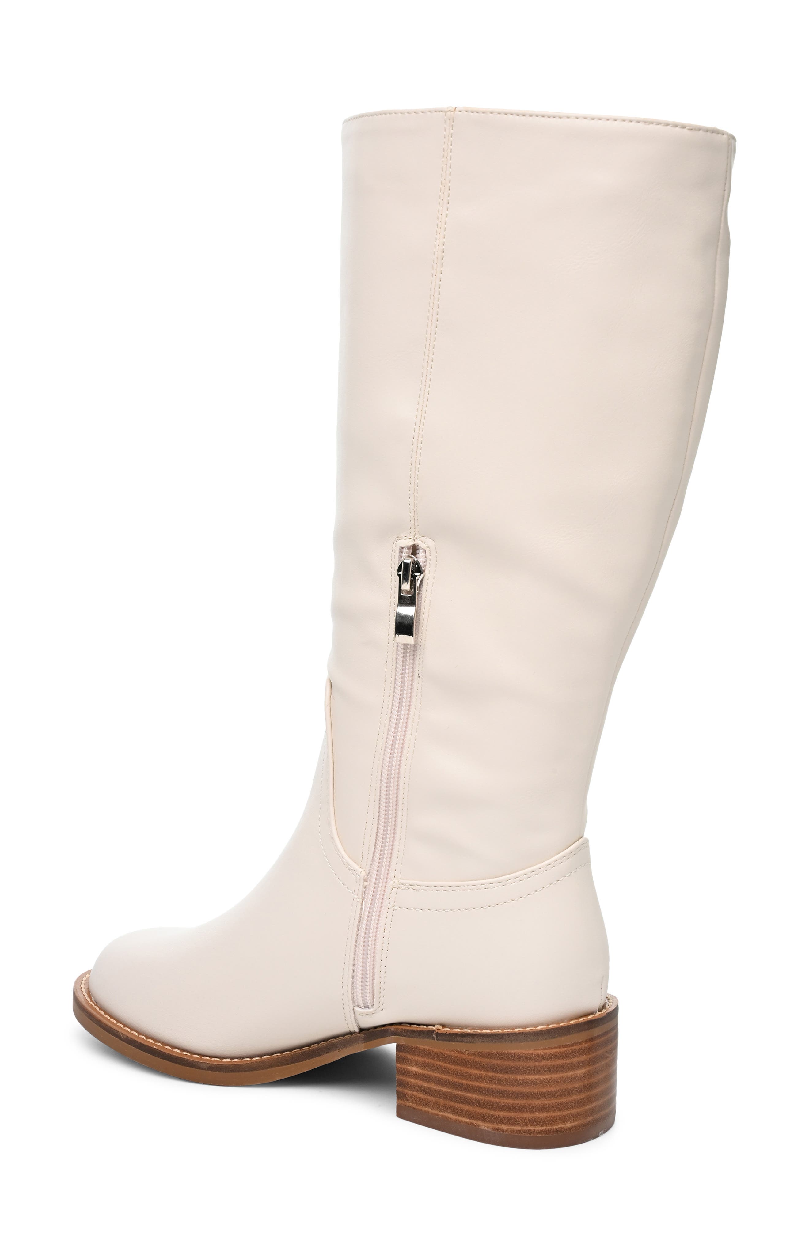 Faux Leather Boot, Alternate, color, BONE