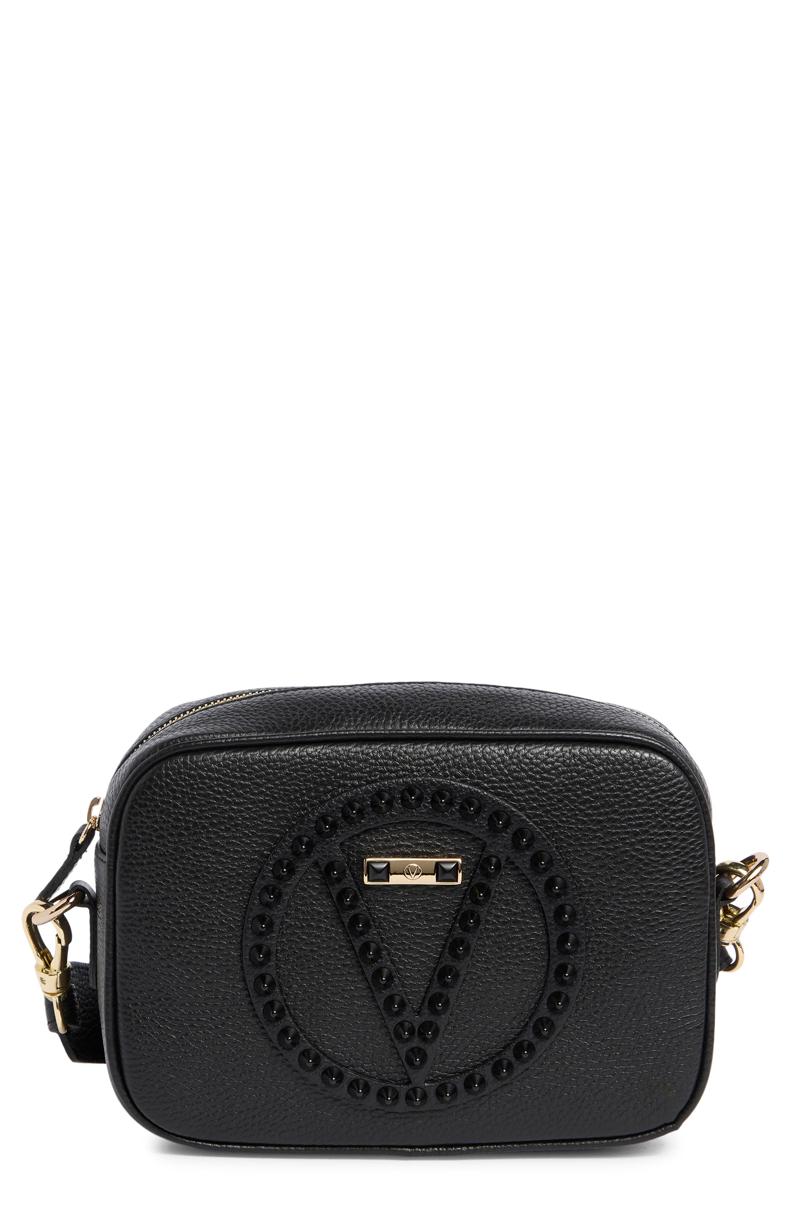 Valentino By Mario Valentino Mia Rockstud Leather Camera Bag In Black