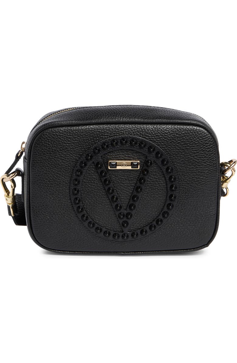 VALENTINO BY MARIO VALENTINO Mia Rockstud Leather Camera Bag, Main, color, Black