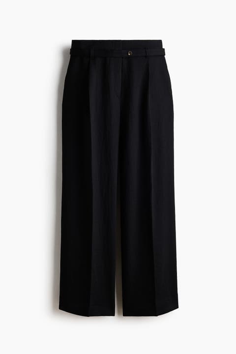 Wide-leg Pants With Belt