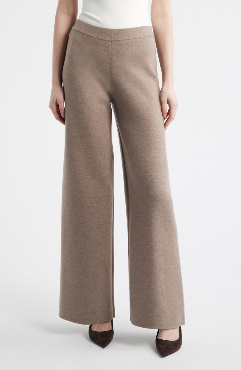 HOUSE OF CB Avery Wide Leg Pull-On Pants, Main, color, Taupe