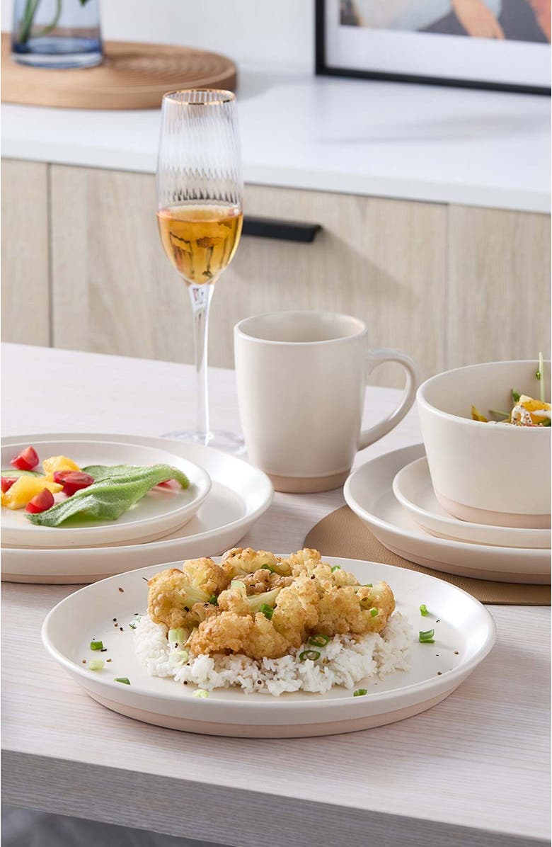 Stone Lain Jules Stoneware 16-Piece Dinnerware Set, Alternate, color, Off White