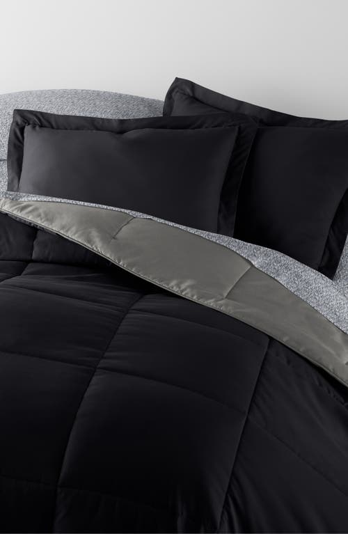 Homespun 7-piece Assorted Reversible Comforter Set In Black