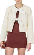 Endless Rose Contrast Bow Sequin Tweed Jacket