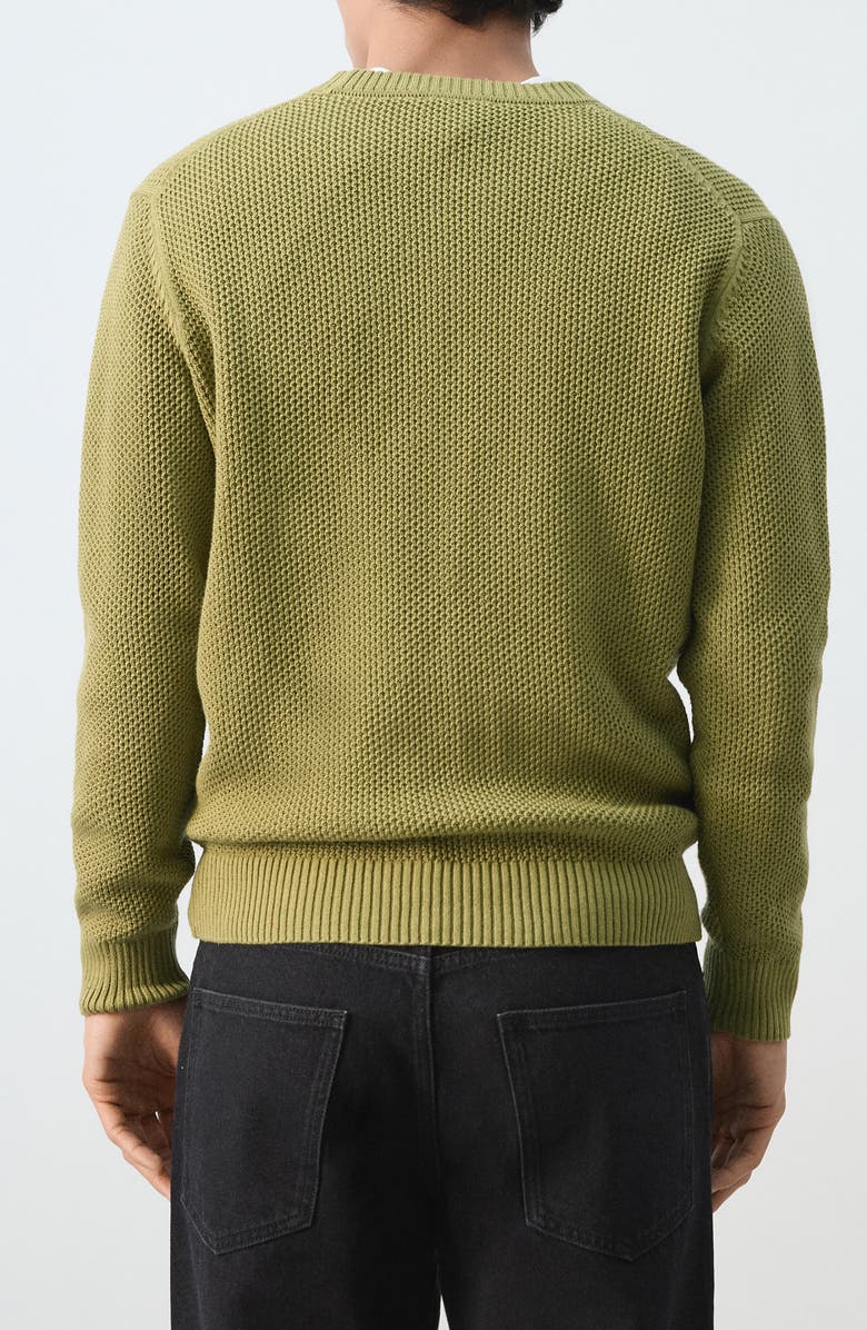 MANGO Crewneck Cotton Blend Sweater, Alternate, color, Green Apple