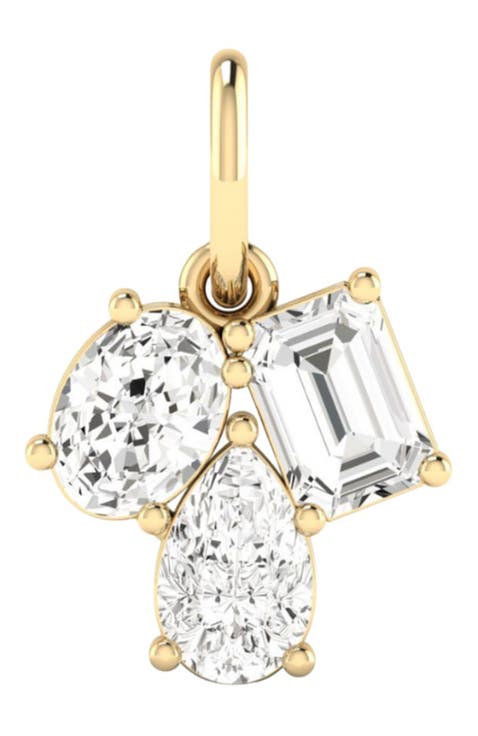 Multi-Shape Cluster Lab Diamond Charm in 14K