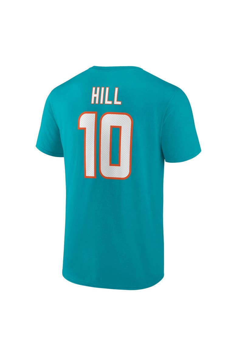 Men's Tyreek Hill Aqua Miami Dolphins Player Icon Name & Number T-Shirt, Alternate, color, Aqua