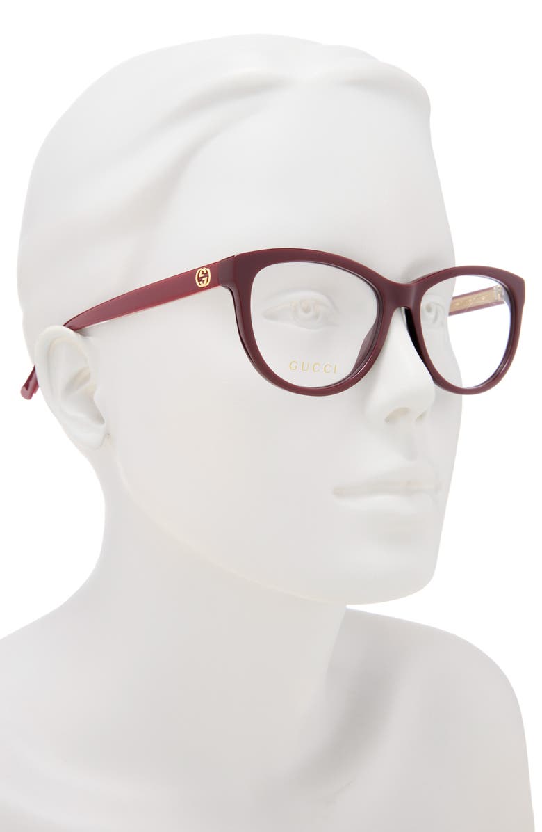 Gucci 53mm Round Optical Glasses, Alternate, color,