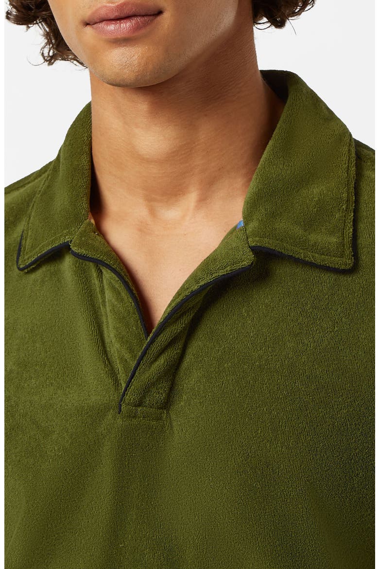 Towelling Cotton Terry Polo, Alternate, color, ARMY