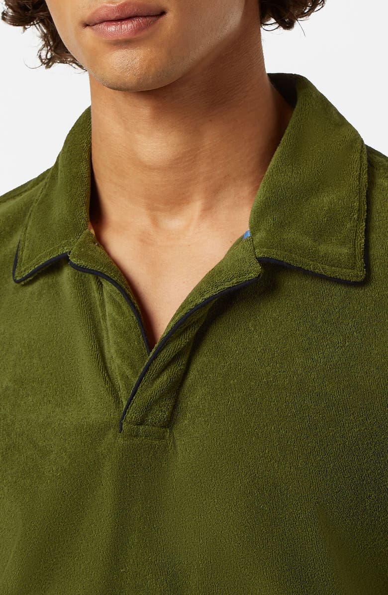 Scotch & Soda Towelling Cotton Terry Polo, Alternate, color, Army