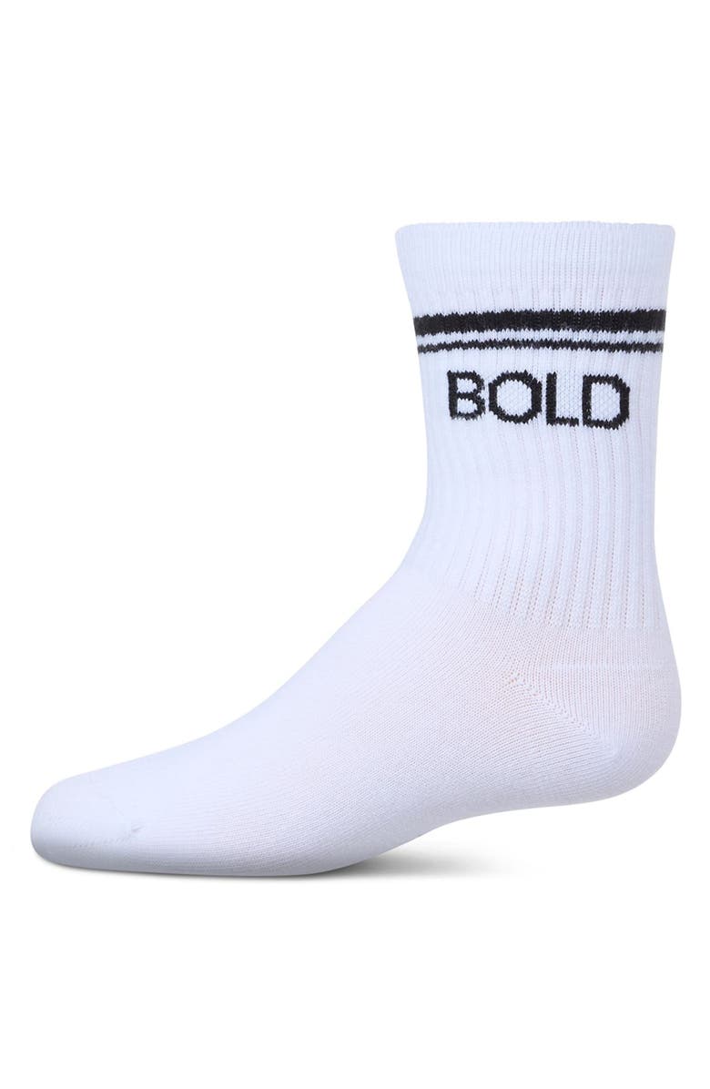 MeMoi INSPO Athletic Crew Socks, Main, color, White