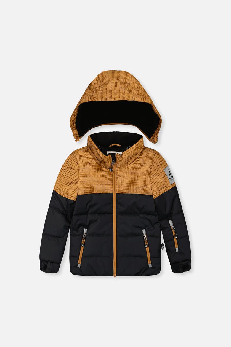 Reinforced Jacket & Pants Neckwarmer Two Piece Snowsuit, Alternate, color, Brown and Black
