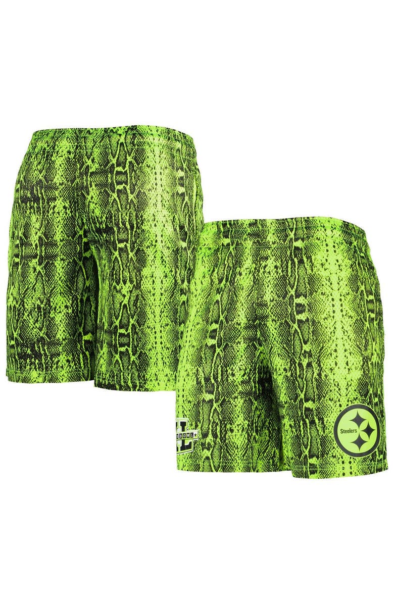 New Era Men's New Era Neon Green Pittsburgh Steelers Summer Pop Shorts, Main, color, Neon Green