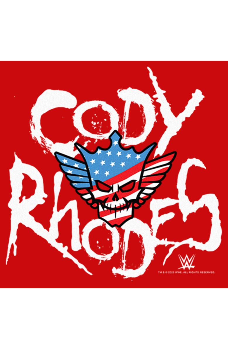 WWE Boy's WWE Rhodes Skull Logo Graphic T-Shirt, Alternate, color, Red