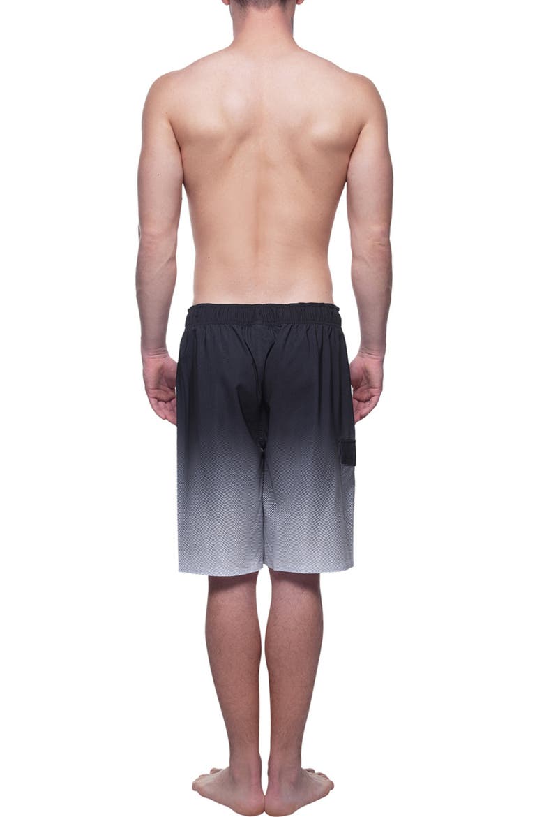 Quick-Dry Swim Trunks with Elastic Waist, Alternate, color, Black