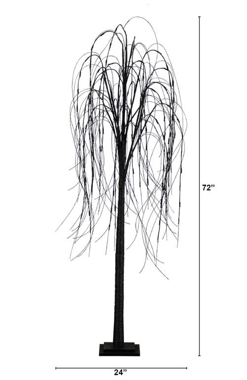 Nearly Natural 6ft Prelit Halloween Black Willow Tree In Black