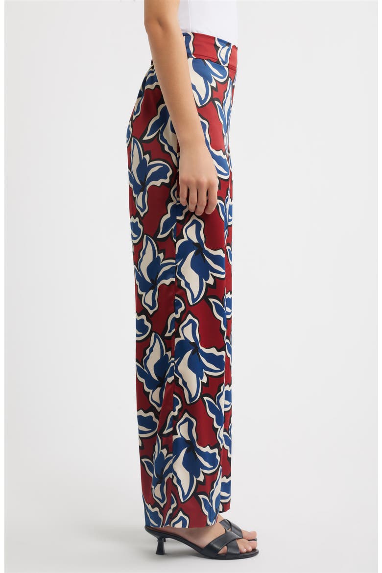 Floral High Waist Wide Leg Pants, Alternate, color, RUST MULTI