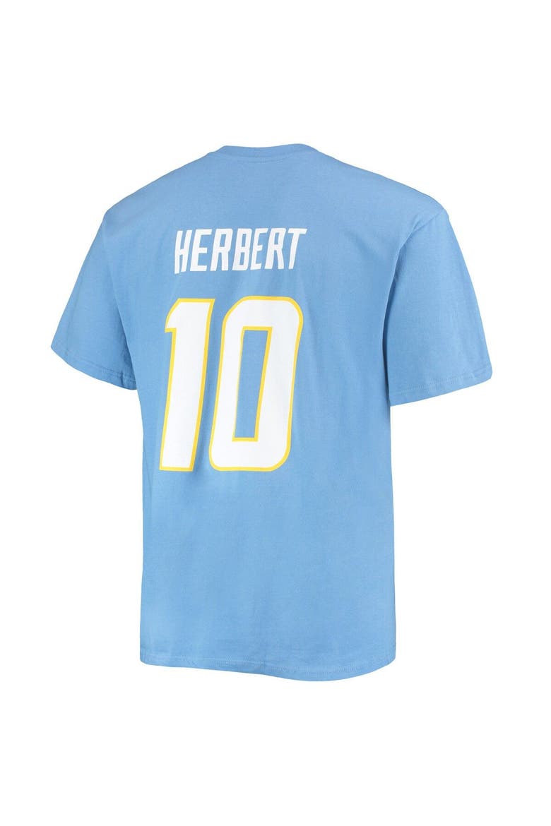 Men's Fanatics Branded Justin Herbert Powder Blue Los Angeles Chargers Big & Tall Player Name & Number T-Shirt, Alternate, color, Powder Blue